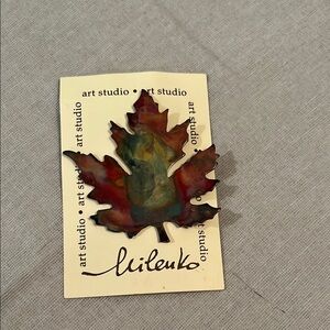 Multicolor Leaf Brooch